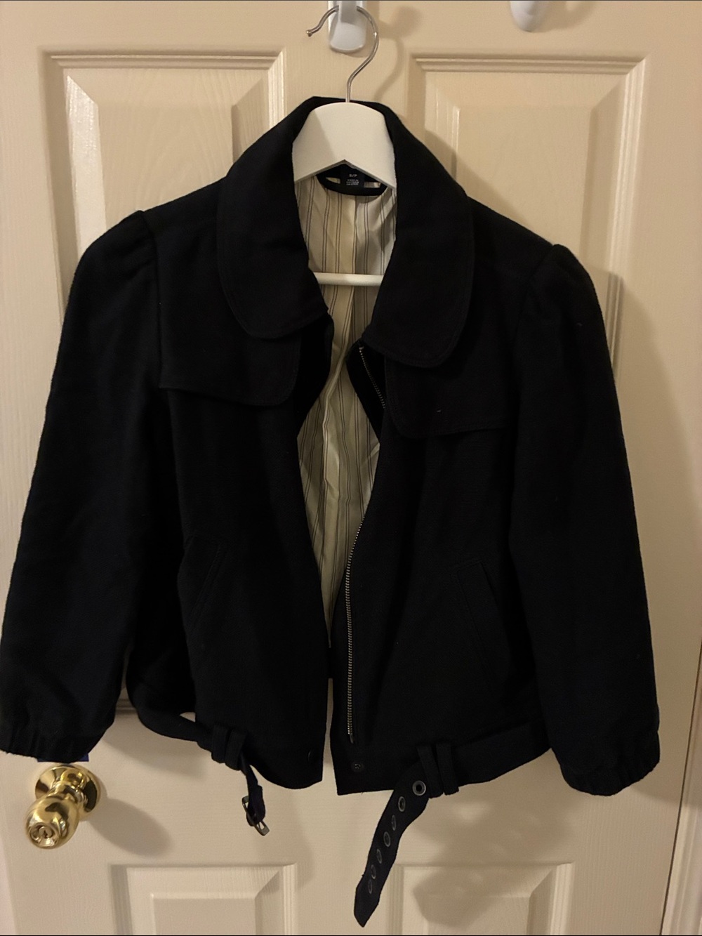 GAP Black Women's Bomber Jacket with Belt